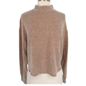 Socialite Mock Neck Soft Cloud Jersey Long Sleeve Top Camel Beige Size Large NWT